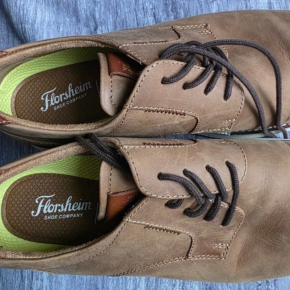 Florsheim Launch Leather Oxford Sneaker Dress Shoes Brown Lace Up Men's‎ 10.5 W